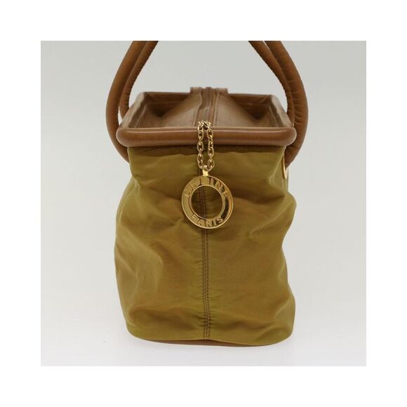 Pre Loved Celine Vintage Tote Bag Mustard Yellow Women Khaki Handbags - Picture 3 of 8